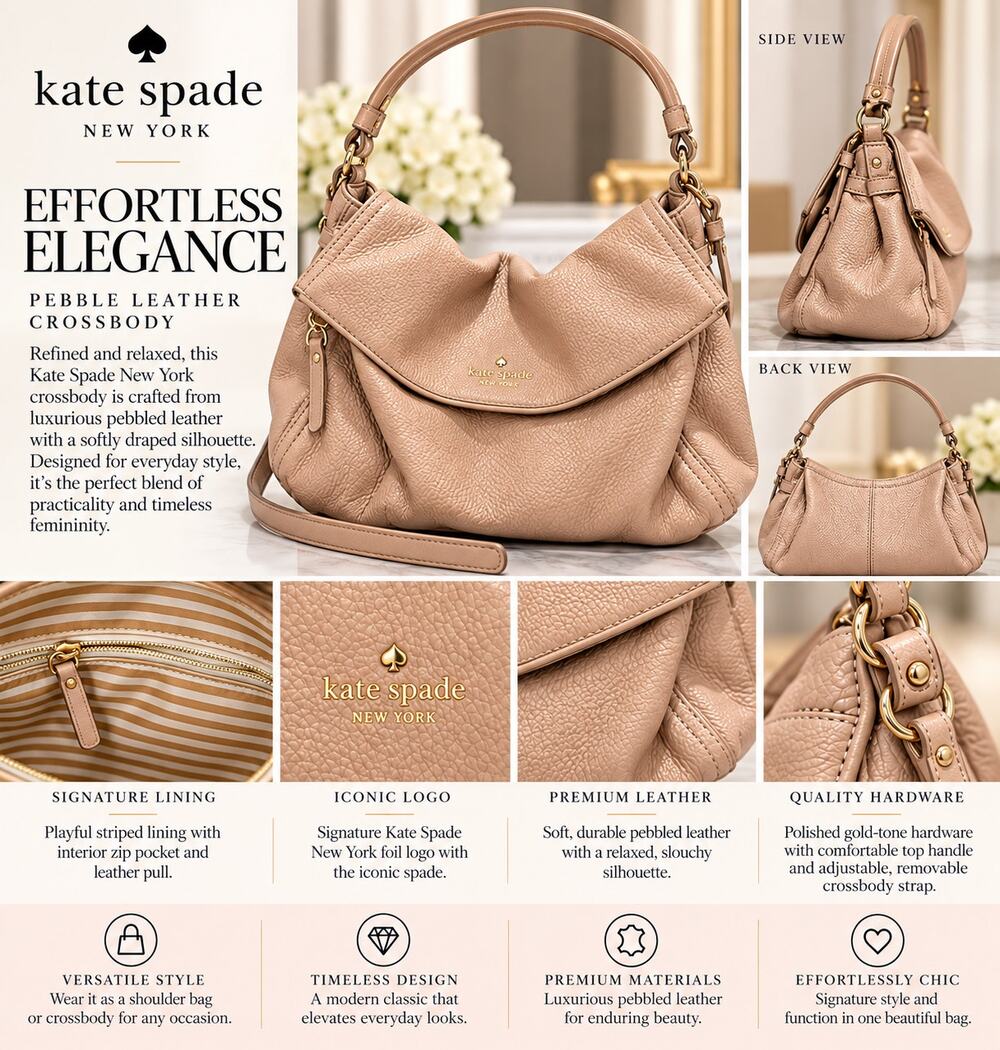 Kate Spade New York Cobble Hill Collection*Pebbled Leather Convertible Crossbody